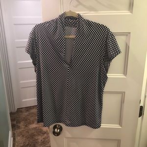 Blue Patterned Short Sleeve Shirt